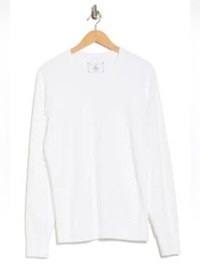 Reigning Champ Women’s White Long-Sleeve Terry Cloth Crewneck Top Small NEW